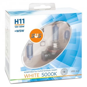Автолампы 12V H11 55W White 5000K (2шт+2шт W5W) SVS Ver.2.0 Автолампы 12V H11 55W White 5000K (2шт+2шт W5W) SVS Ver.2.0