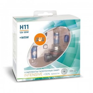 Автолампы 12V H11 55W Intensive+130% (2шт+2шт W5W) SVS Ver.2.0 Автолампы 12V H11 55W Intensive+130% (2шт+2шт W5W) SVS Ver.2.0