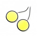 Дневные ходовые огни KS-COB-6R, СOB, черный корпус, 66*4*66мм, (2шт) 12V