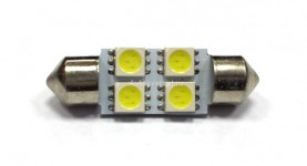 Лампа светодиодная 11-36 (SV8,5) 4 SMD 5050 диода (RS-234), белая, салонная 12v