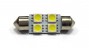 Лампа светодиодная 11-36 (SV8,5) 4 SMD 5050 диода (RS-234), белая, салонная 12v