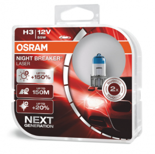 Автолампа H3 12V 55W (PK22s) Night Breaker Laser +150% (DuoBox) 64151NL_HCB OSRAM Автолампа H3 12V 55W (PK22s) Night Breaker Laser +150% (DuoBox) 64151NL_HCB OSRAM