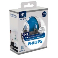 Автолампа H1 12V 55W (P14.5S) White Vision 3700К +60%  (2шт+2шт W5W) 12258WHVSM PHILIPS