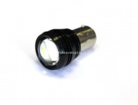 Лампа светодиодная 12v (21/5w) BAY15d (2конт) ЛИНЗА (1 HIGH POWER) мощ белая (габариты, стоп-сигнал)