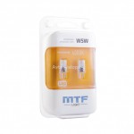 Cветодиод 12V MTF Light,Т10/W5W, 1W  VEGA, 4000К(теплый белый свет), Тайвань, (2шт)