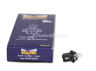 Автолампа Aбц 24-1,2 (B8,5d-BAX10d) с патроном,панель приборов 622012P8,5 "Маяк" Автолампа Aбц 24-1,2 (B8,5d-BAX10d) с патроном,панель приборов 622012P8,5 "Маяк"