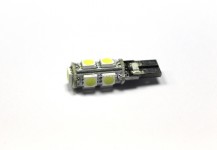 Лампа светодиодная Т10 (W2,1-9,5d) белая, 9 SMD диодов, CANBUS обманка, (б/цокольная) 12v