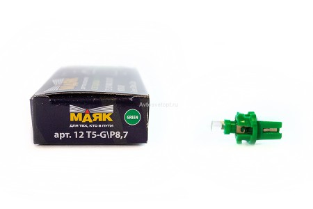 Светодиод 12V T5 BAX8,7D (8,7D) WITH CAP GREEN (панель приборов) 12T5\P8,7-G Маяк Светодиод 12V T5 BAX8,7D (8,7D) WITH CAP GREEN (панель приборов) 12T5\P8,7-G Маяк